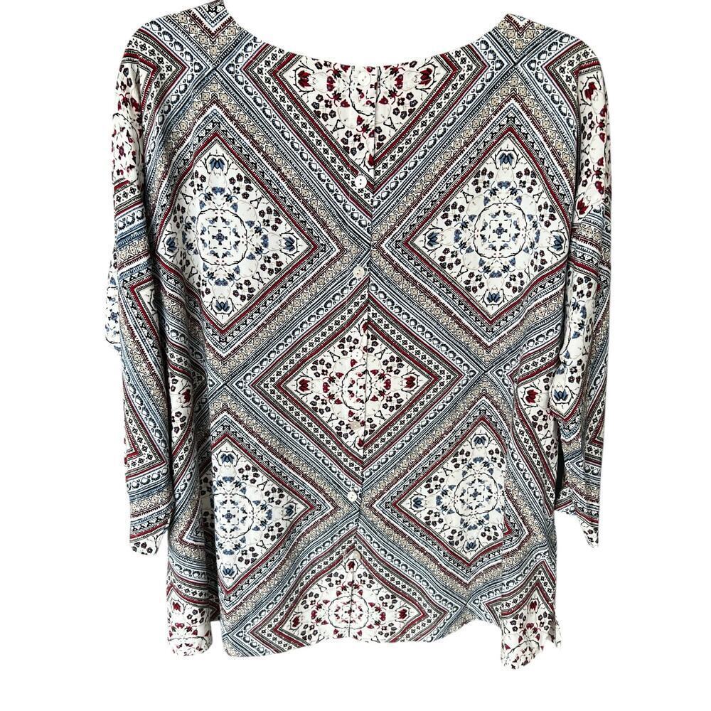 J.Jill handkerchief patchwork pattern back button… - image 2